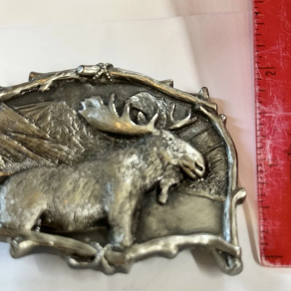 Moose Belt Buckle - Vintage 1995 Great American Products Pewter